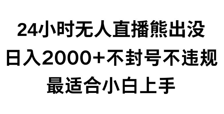 快手24小时无人直播熊出没，不封直播间，不违规，日入2000+，最适合小白上手，保姆式教学【揭秘】K叔网赚资源-网赚项目-副业赚钱-互联网创业-资源整合K叔网赚资源
