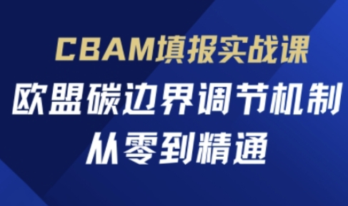 CBAM填报实战课，欧盟碳边界调节机制，从零到精通K叔网赚资源-网赚项目-副业赚钱-互联网创业-资源整合K叔网赚资源