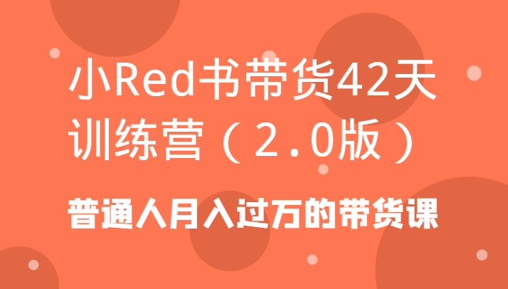 小Red书带货42天训练营(2.0版)普通人月入过万的带货课K叔网赚资源-网赚项目-副业赚钱-互联网创业-资源整合K叔网赚资源