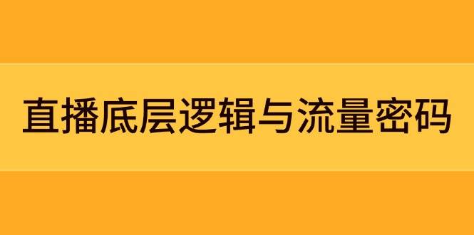 直播底层逻辑与流量密码：定位模型+案例拆解，急速流承接与数据优化全攻略K叔网赚资源-网赚项目-副业赚钱-互联网创业-资源整合K叔网赚资源