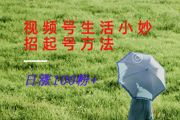 视频号生活小妙招分享赛道， 起号涨粉新方法，日涨100粉K叔网赚资源-网赚项目-副业赚钱-互联网创业-资源整合K叔网赚资源