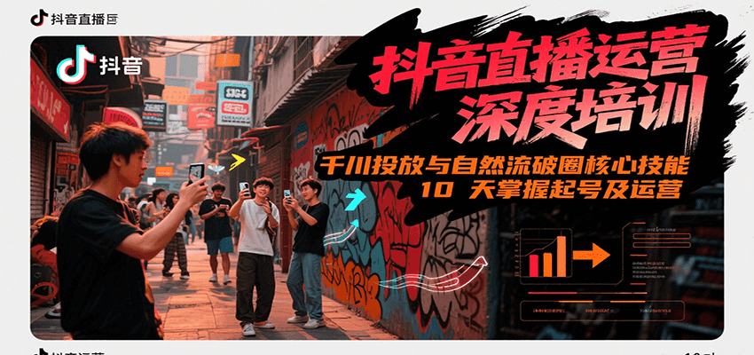 抖音直播运营深度培训，千川投放与自然流核心技能，10天掌握起号及运营(6-7月新课)K叔网赚资源-网赚项目-副业赚钱-互联网创业-资源整合K叔网赚资源