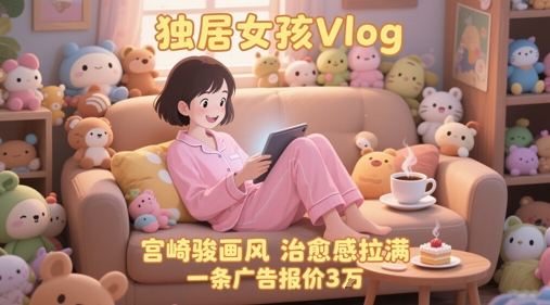 单个账号涨粉71W！用AI制作独居女孩Vlog，宫崎骏画风，治愈感拉满，一条广告报价3WK叔网赚资源-网赚项目-副业赚钱-互联网创业-资源整合K叔网赚资源