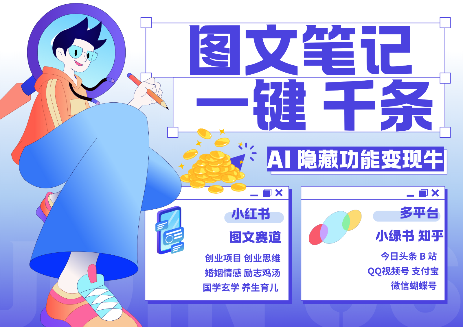 1键生成数千条图文 创业国学 秒生笔记 小红书小绿书图文 轻松引流 变现30000+K叔网赚资源-网赚项目-副业赚钱-互联网创业-资源整合K叔网赚资源