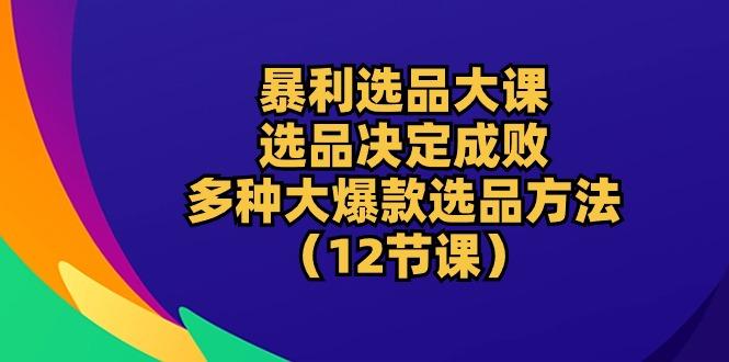 暴利 选品大课：选品决定成败，教你多种大爆款选品方法(12节课K叔网赚资源-网赚项目-副业赚钱-互联网创业-资源整合K叔网赚资源