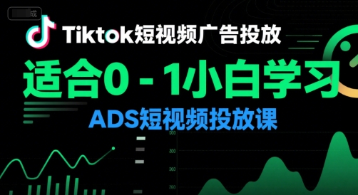 Tiktok短视频广告投放，适合0-1小白学习ADS短视频投放课K叔网赚资源-网赚项目-副业赚钱-互联网创业-资源整合K叔网赚资源